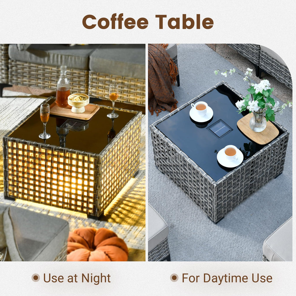 Navy Blue 8 Pieces Wicker Patio Furniture Set G424