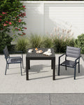 Aluminum Stackable Patio Dining Chairs Set of 2 Dark Grey R7379