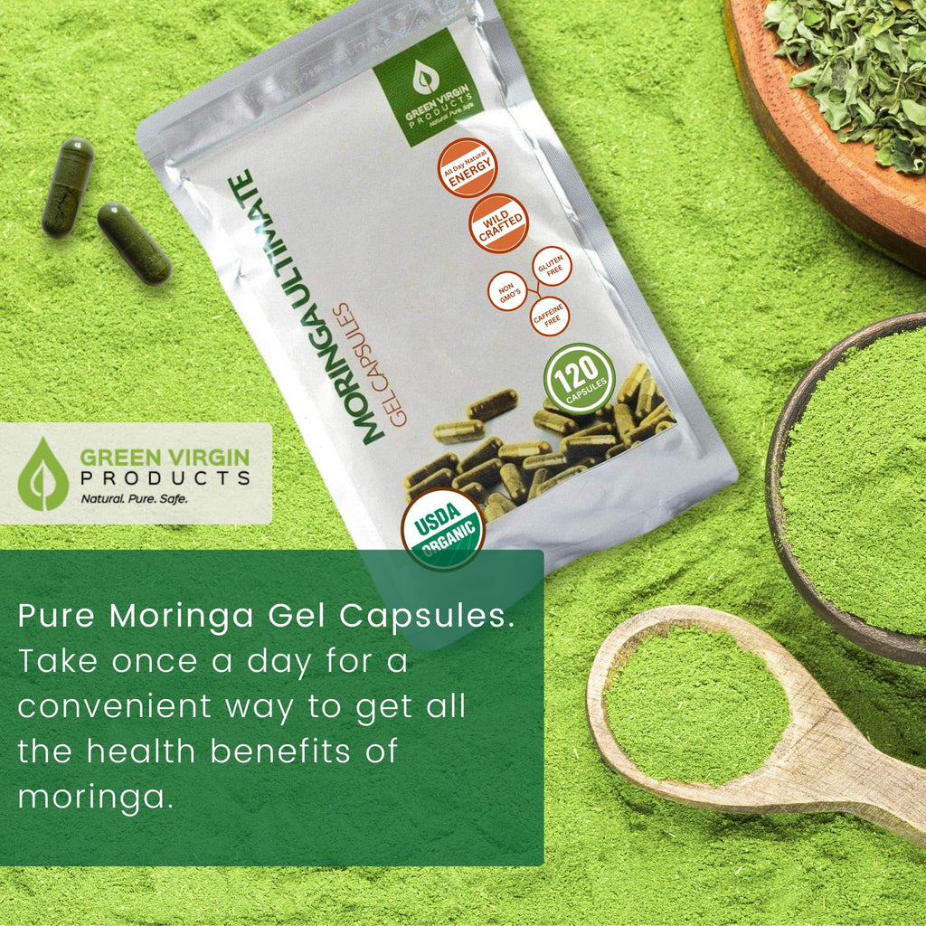 Organic Moringa Leaf Powder Vegan Capsules I85307