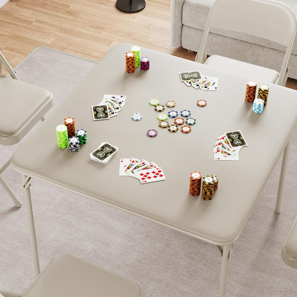Beige Folding Card Table W970669
